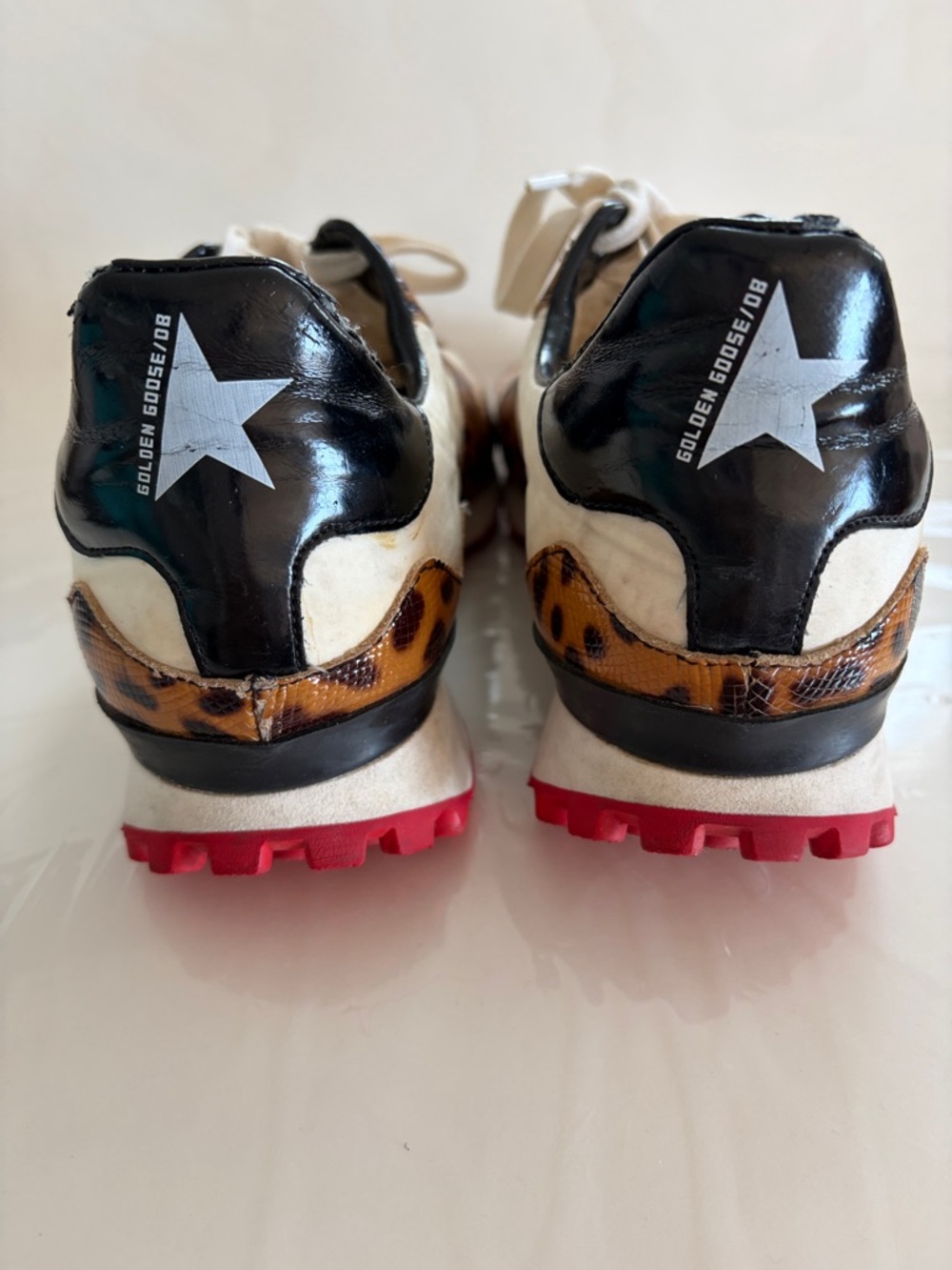 Golden Goose Starland Terrycloth, Nylon & Leather Leopard Print Low-Top Sneakers - Picture 11 of 13